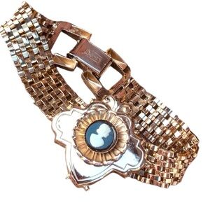 - Vintage 1960s Pegasus Coro Cameo bracelet Victorian revival gold